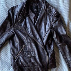 Brown Faux Leather Jacket